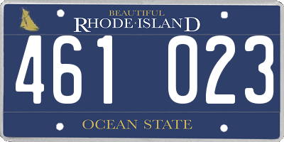 RI license plate 461023