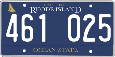 RI license plate 461025