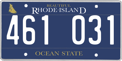 RI license plate 461031