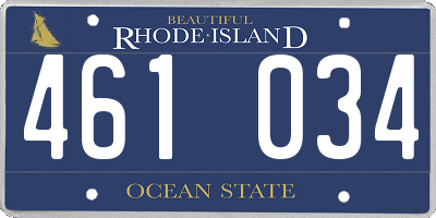 RI license plate 461034