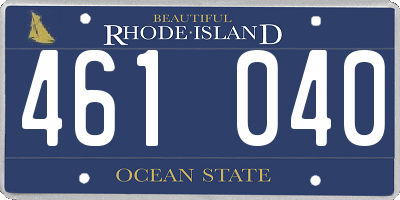RI license plate 461040