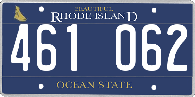 RI license plate 461062