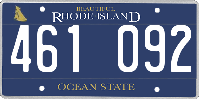 RI license plate 461092