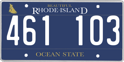 RI license plate 461103