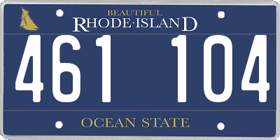 RI license plate 461104