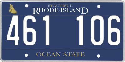 RI license plate 461106