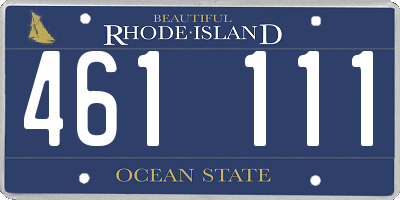 RI license plate 461111
