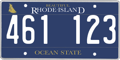 RI license plate 461123