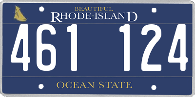 RI license plate 461124
