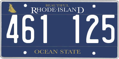 RI license plate 461125