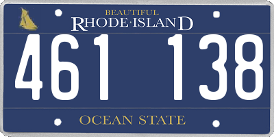 RI license plate 461138