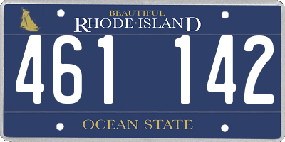 RI license plate 461142