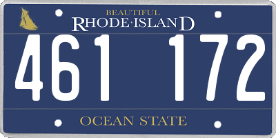RI license plate 461172