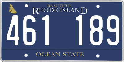 RI license plate 461189