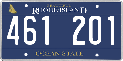 RI license plate 461201