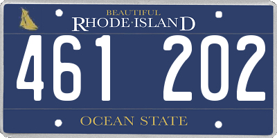 RI license plate 461202