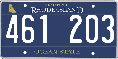 RI license plate 461203