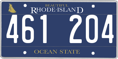RI license plate 461204