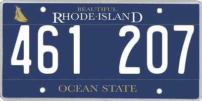 RI license plate 461207