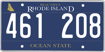RI license plate 461208