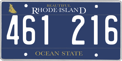 RI license plate 461216