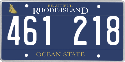 RI license plate 461218