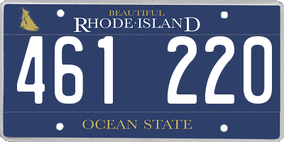 RI license plate 461220