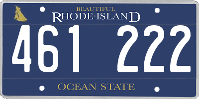 RI license plate 461222