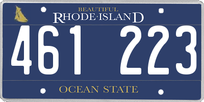 RI license plate 461223