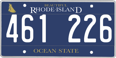 RI license plate 461226