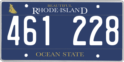 RI license plate 461228