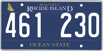 RI license plate 461230