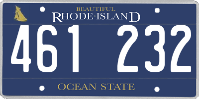 RI license plate 461232