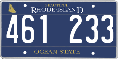 RI license plate 461233