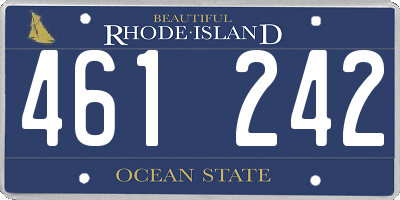RI license plate 461242