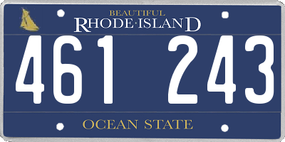 RI license plate 461243