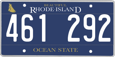 RI license plate 461292