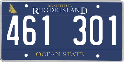 RI license plate 461301