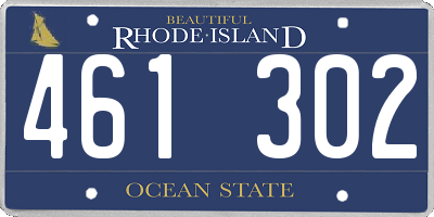RI license plate 461302