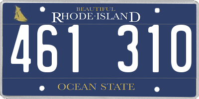 RI license plate 461310
