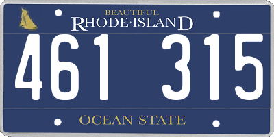 RI license plate 461315