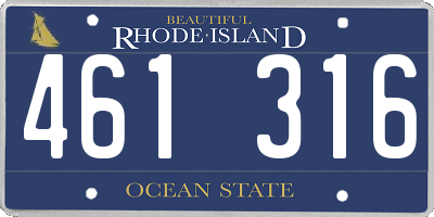 RI license plate 461316