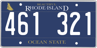 RI license plate 461321