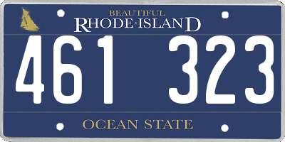 RI license plate 461323