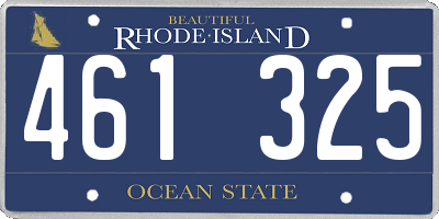RI license plate 461325