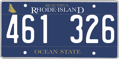 RI license plate 461326