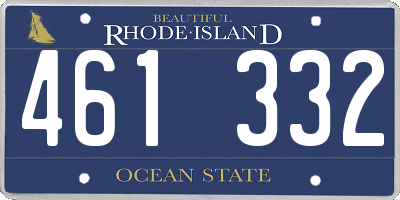 RI license plate 461332