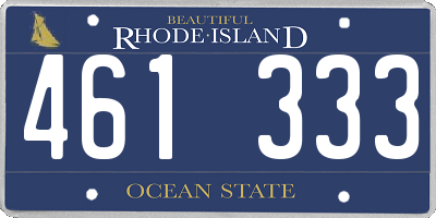 RI license plate 461333