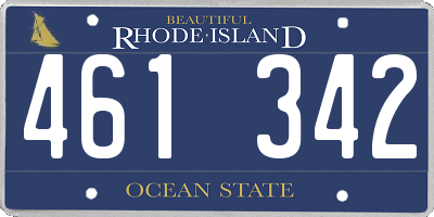RI license plate 461342