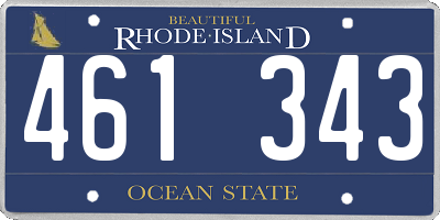 RI license plate 461343